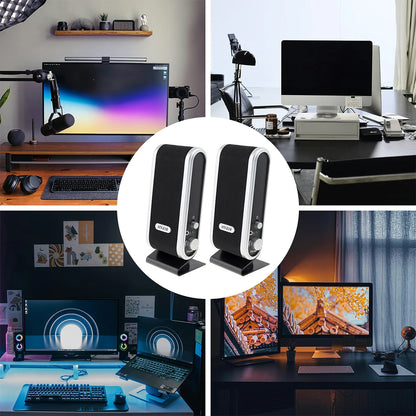 HY-218 6W USB 2.0 Wired USB Power Notebook Speakers Stereo 3.5Mm Audio Jack Portable Loud Speaker for PC Laptop Computer M AC